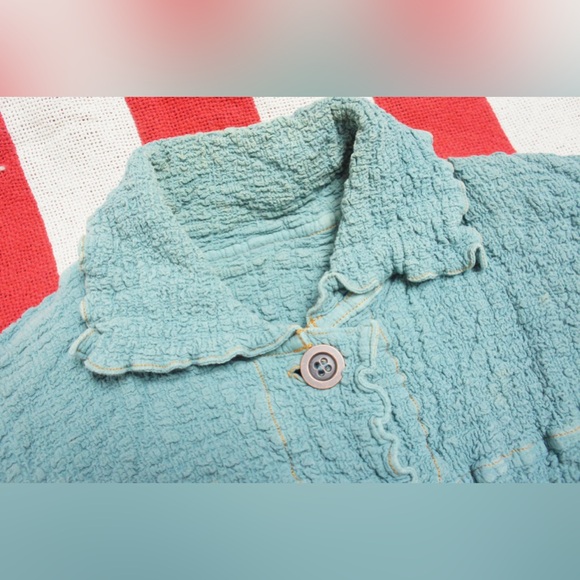 Me Issey Miyake Cauliflower Baby Blue Button Up Jacket Size S - Picture 7 of 9